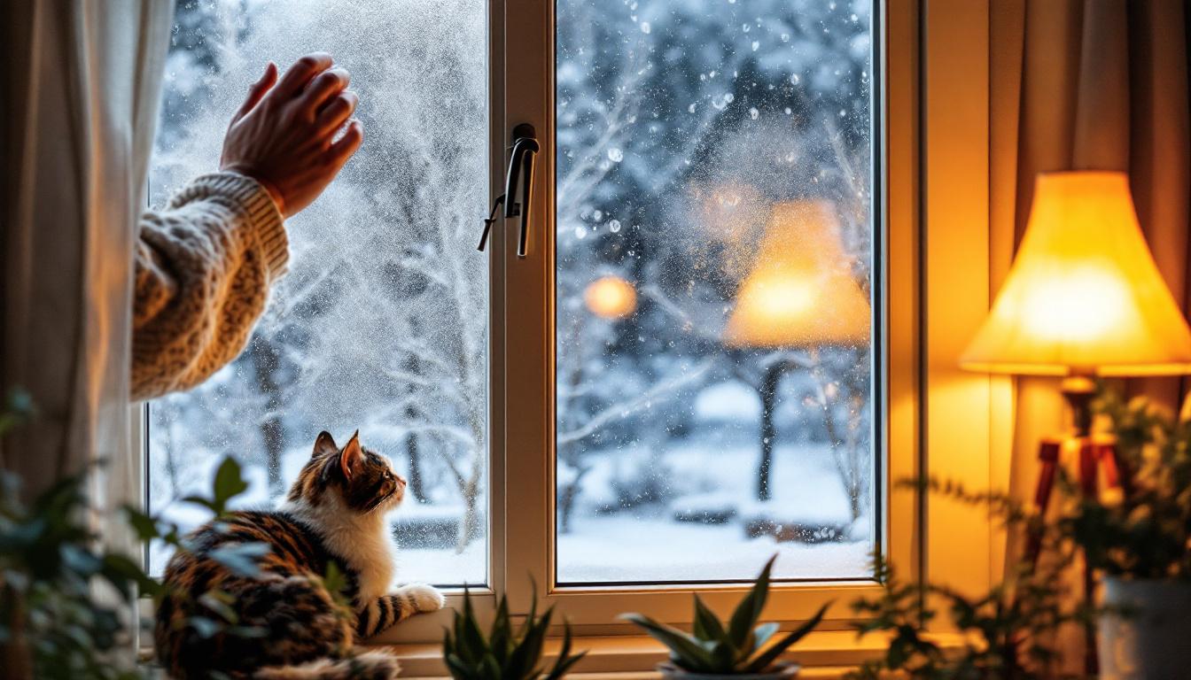 ontdek een eenvoudige truc om condensatie op ramen tijdens koude nachten te voorkomen en houd je ramen helder en droog.