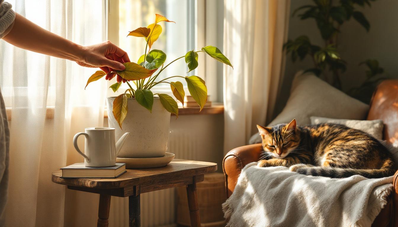ontdek hoe een eenvoudige handeling deze ogenschijnlijk verloren kamerplant kan redden en haar nieuw leven kan geven.