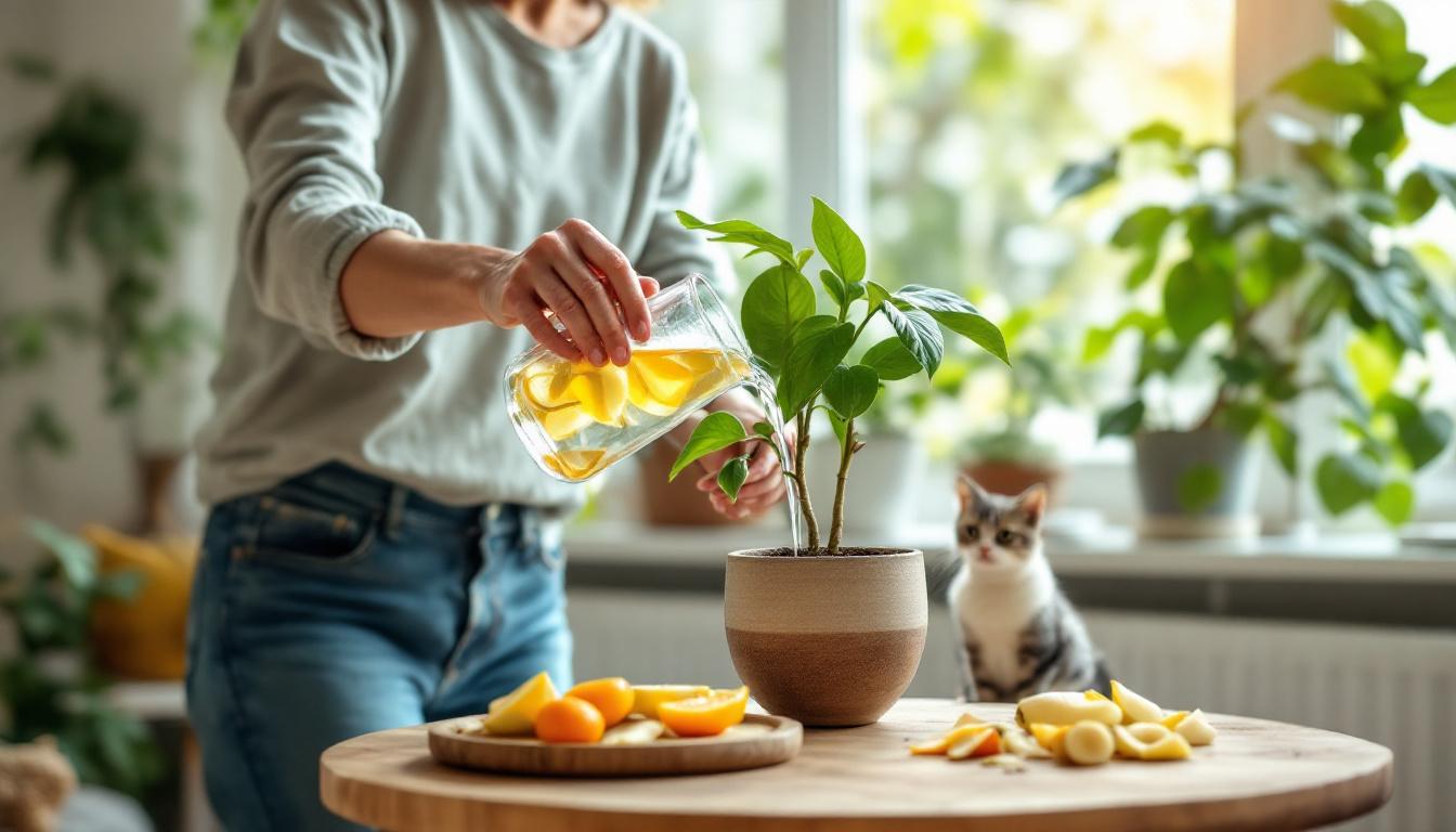 ontdek hoe een weggegooide rest van fruit jouw stervende kamerplanten nieuw leven kan geven met eenvoudige en duurzame tips.