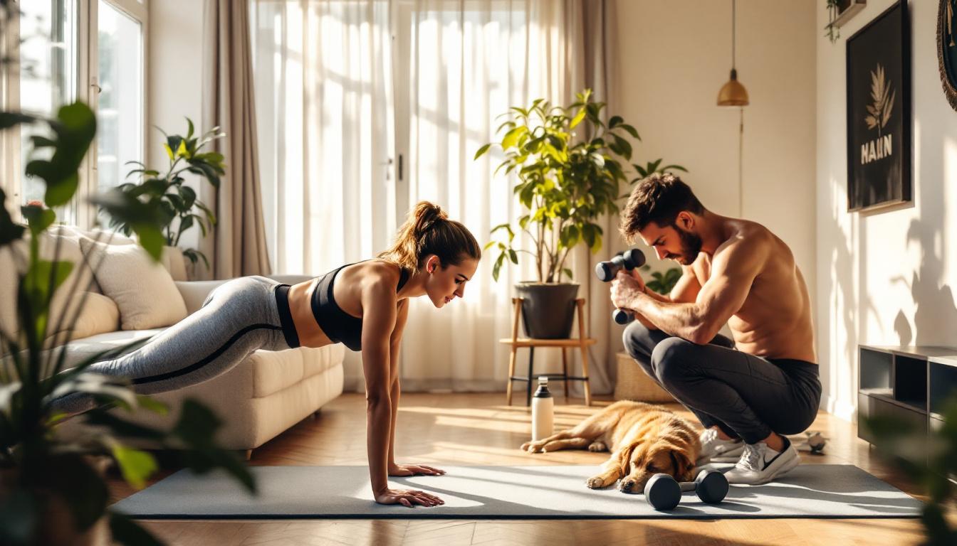 blijf fit zonder sportschool met deze vijf eenvoudige oefeningen voor je hele lichaam die je gemakkelijk thuis kunt doen.