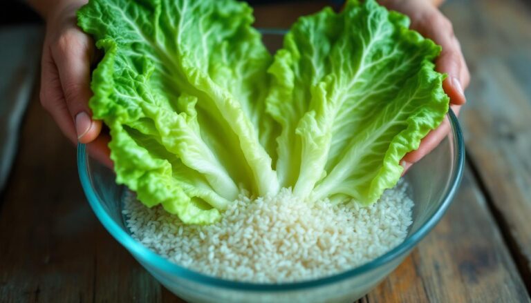 ontdek hoe je slappe sla snel weer knapperig maakt met rijst – een eenvoudige en snelle reddingstruc voor verse, frisse sla.