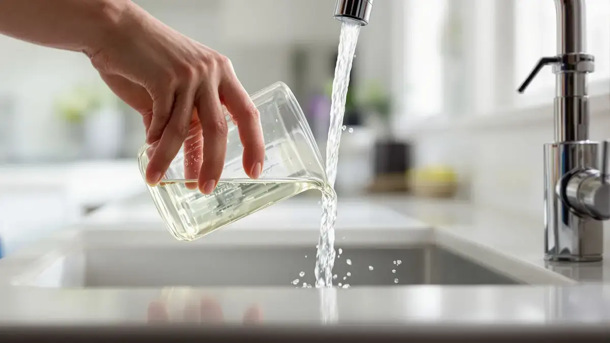 Geen azijn, geen zuiveringszout: het trucje met een half glas dat de leidingen moeiteloos schoonhoudt
