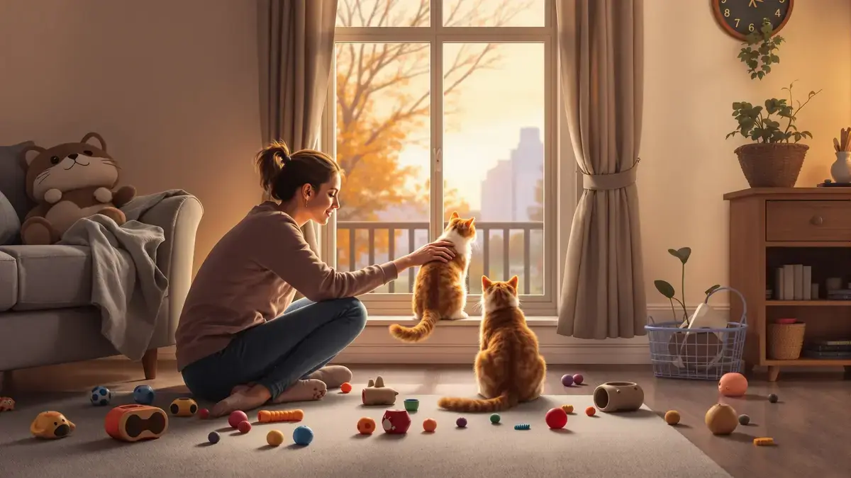 Een kat kan enige tijd alleen blijven, maar niet zonder grenzen