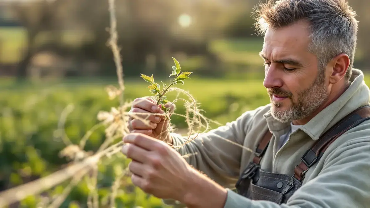 Deze oude techniek met touw beschermt jonge scheuten tegen de vorst