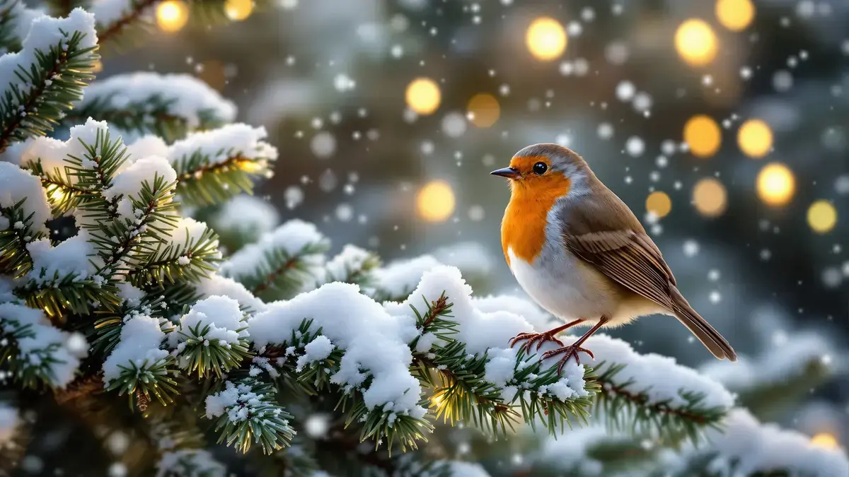 Een roodborstje gezien net voor Kerstmis: een teken van komende veranderingen in uw wintertuin.