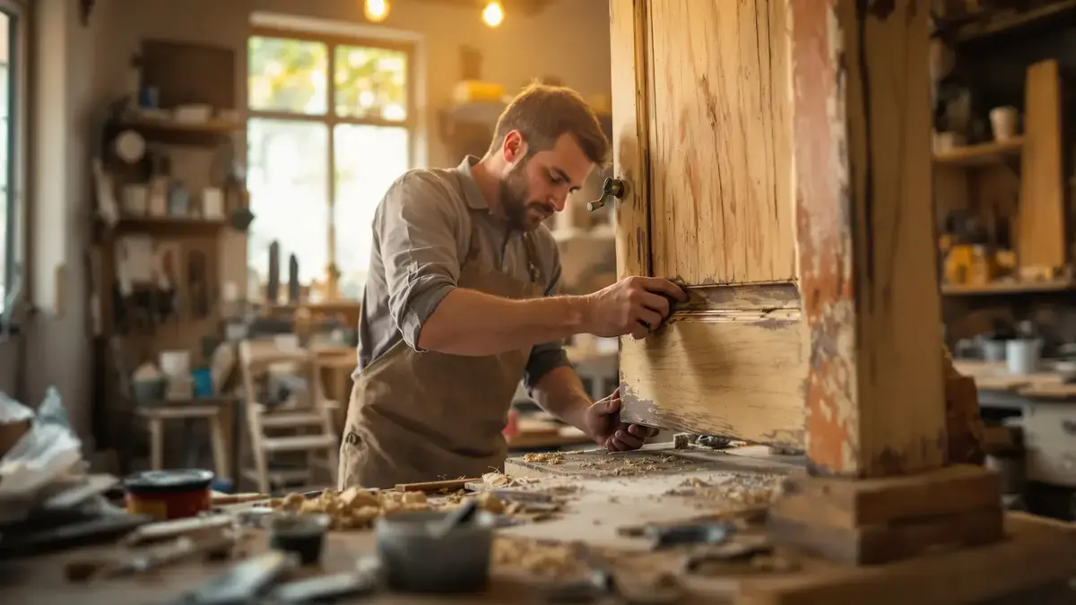 Een gebaar van de timmerman volstaat om de kleur van dof hout te doen herleven