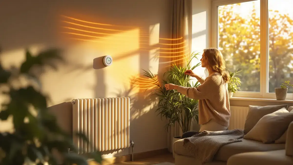 Ze blaast warme lucht achter haar radiatoren: de warmte circuleert beter en de energierekening daalt