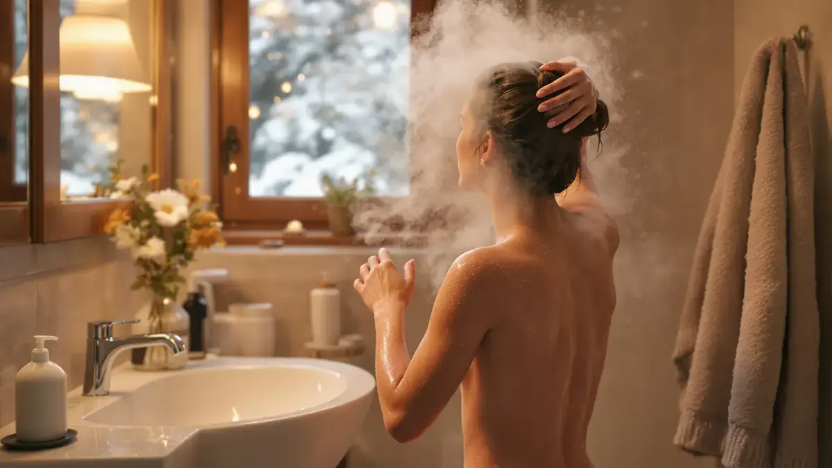 In de winter drogen te hete douches de huid meer uit dan ze beschermen