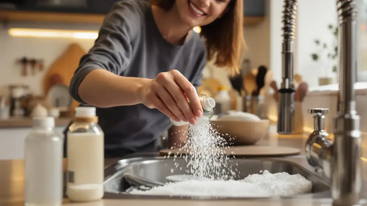 Zout toevoegen aan afwasmiddel lost een veelvoorkomend probleem in de keuken op