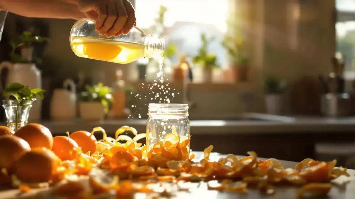 Azijn over mandarijnenschillen gieten maakt van dit afval nuttige grondstoffen