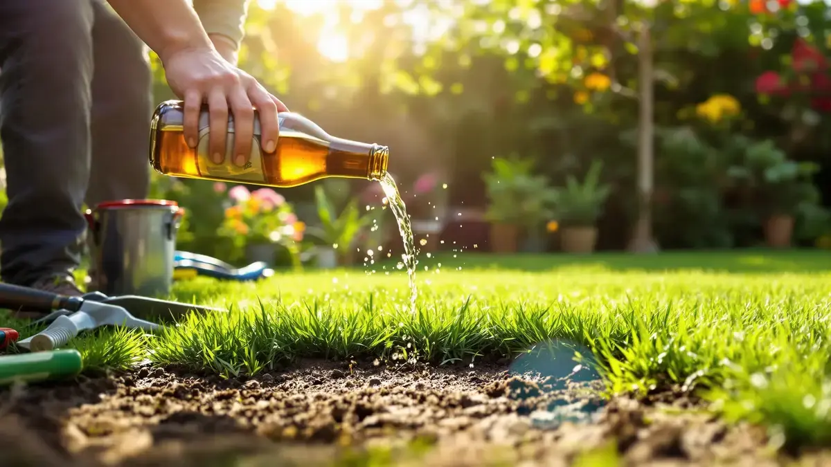 Doffe gazon: bier verbergt een verrassend effect op de groei van het gazon