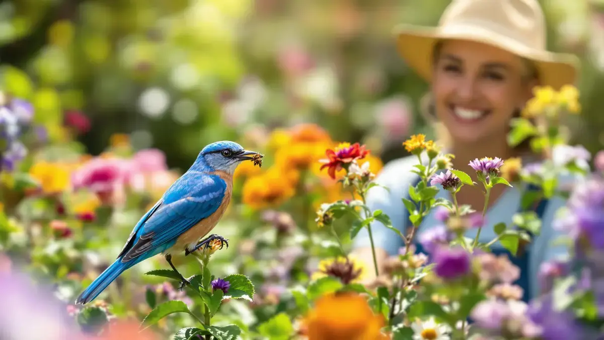 In de tuin bestrijdt deze blauwe vogel ongedierte effectiever dan een insectenbestrijdingsmiddel