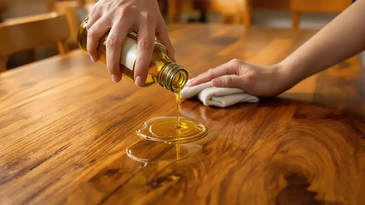 Doffe meubels: olijfolie geeft ze binnen enkele seconden weer glans en diepte