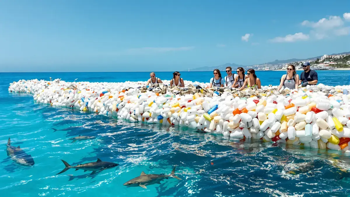 Drijvende barrières worden ingezet om de verspreiding van plastic op oceaanschaal te stoppen