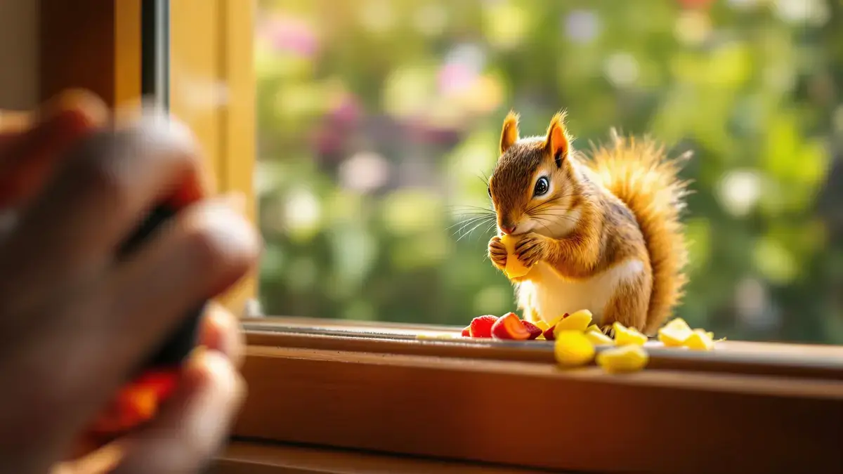 De verrassende redenen voor de dagelijkse trouw van eekhoorns aan een stuk fruit op de vensterbank