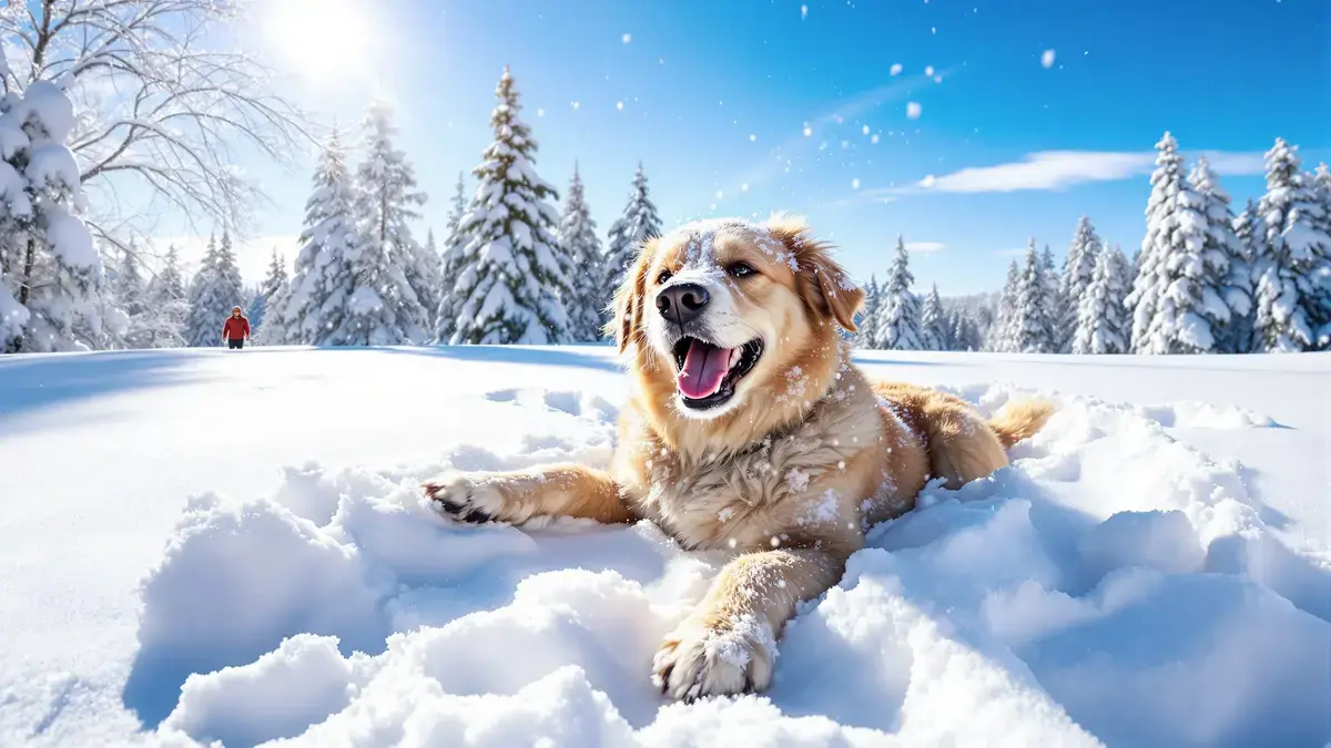 Mijn hond rolde na het rennen in de sneeuw, wat een verrassende reactie onthulde