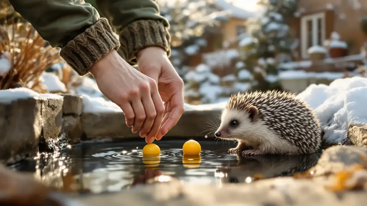 Dat kleine gele balletje dat in drinkplaatsen wordt gelegd kan egels de hele winter redden