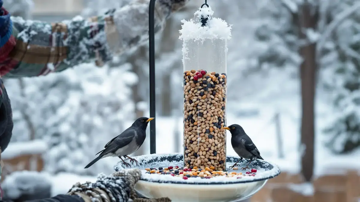 Waarom merels bij strenge vorst de voederhuisjes mijden en hoe je ze echt kunt helpen