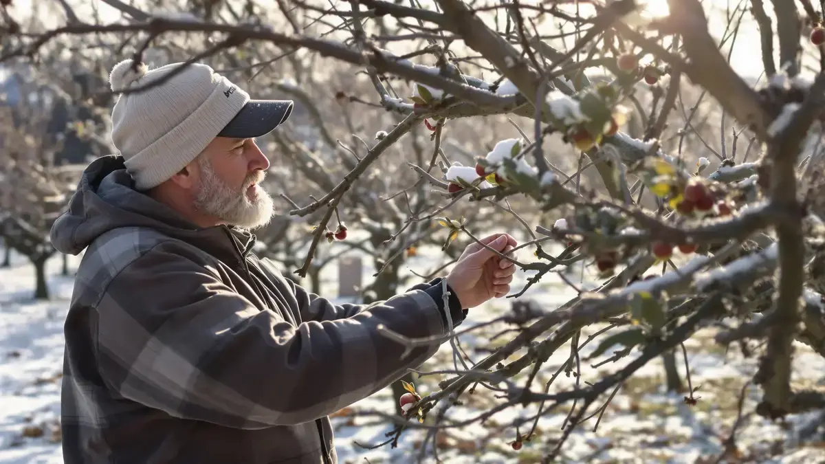 Een minder bekend teken aan het hout van appelbomen in de winter: de belofte van een overvloedige oogst