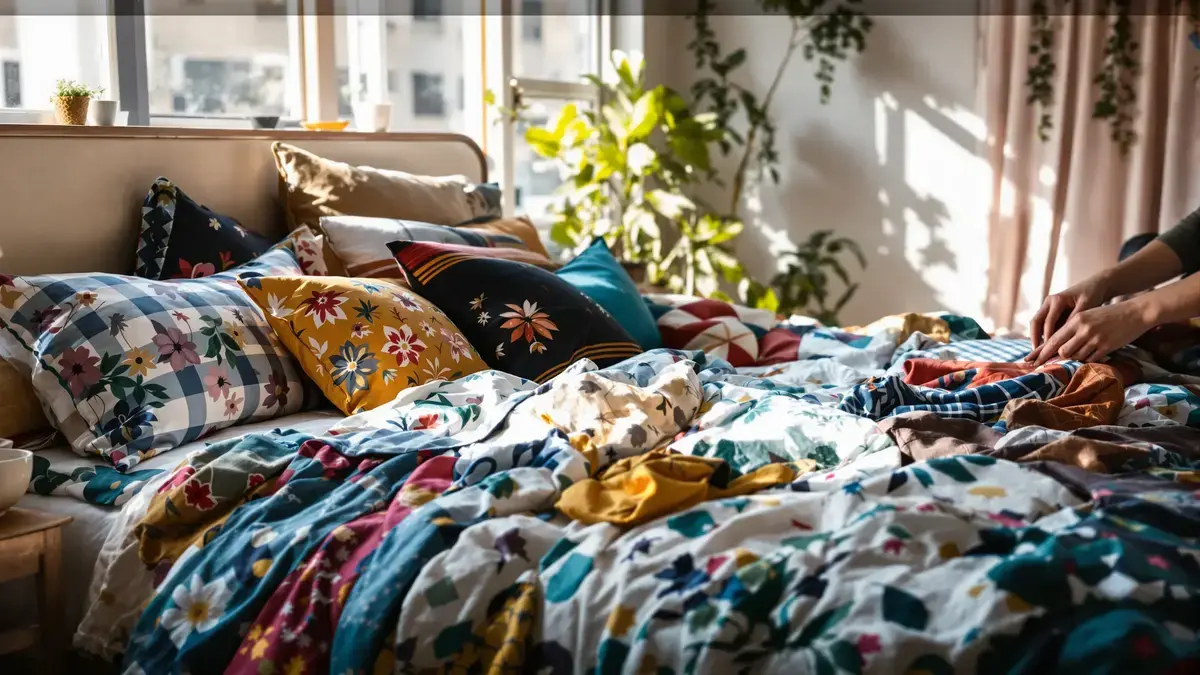 Mismatched beddengoed: de woontrend die eindelijk ruimte geeft bij het opmaken van je bed