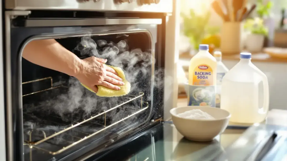 De oven zonder chemicaliën schoonmaken is mogelijk dankzij een korte techniek die echt werkt