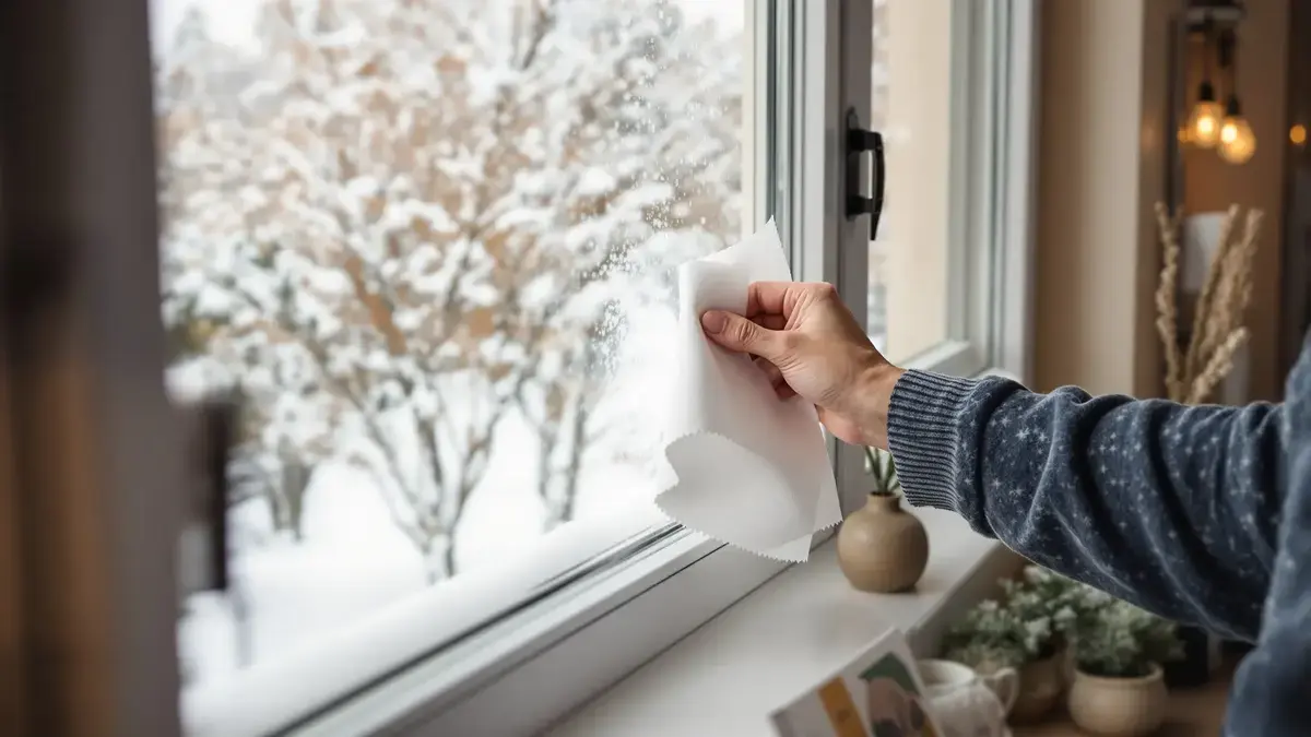 Papieren keukenrol in de raamrails verhelpt een veelvoorkomend probleem in de winter